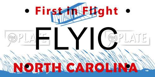 FLYIC North Carolina License Plate