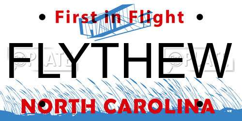 FLYTHEW North Carolina License Plate