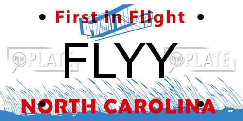 FLYY North Carolina License Plate