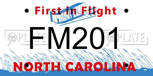 FM201 North Carolina License Plate