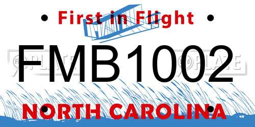 FMB1002 North Carolina License Plate