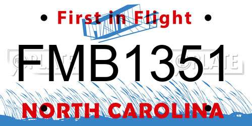 FMB1351 North Carolina License Plate