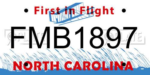 FMB1897 North Carolina License Plate