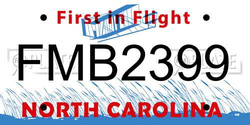FMB2399 North Carolina License Plate