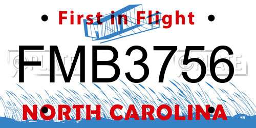 FMB3756 North Carolina License Plate