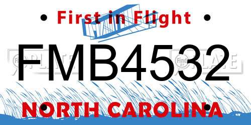 FMB4532 North Carolina License Plate