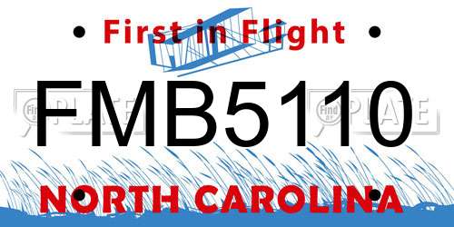 FMB5110 North Carolina License Plate