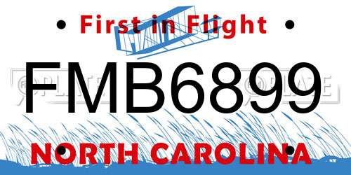 FMB6899 North Carolina License Plate