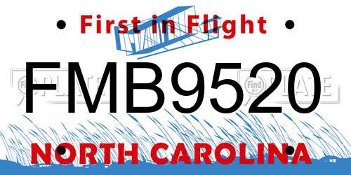 FMB9520 North Carolina License Plate