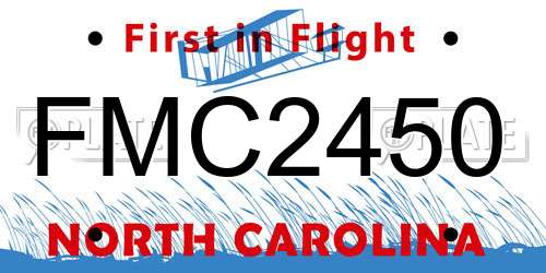 FMC2450 North Carolina License Plate
