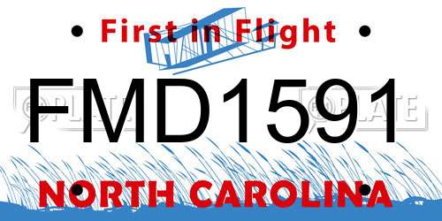 FMD1591 North Carolina License Plate