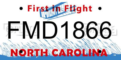 FMD1866 North Carolina License Plate