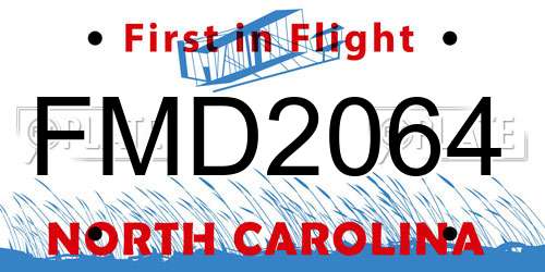 FMD2064 North Carolina License Plate