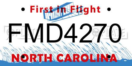 FMD4270 North Carolina License Plate