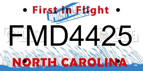 FMD4425 North Carolina License Plate