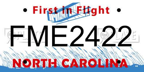 FME2422 North Carolina License Plate