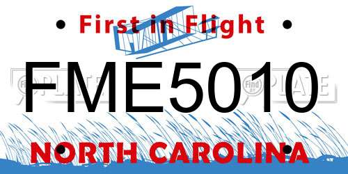 FME5010 North Carolina License Plate