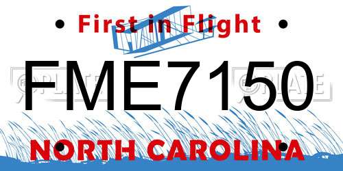 FME7150 North Carolina License Plate