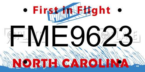FME9623 North Carolina License Plate
