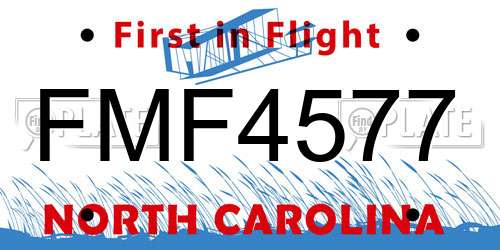 FMF4577 North Carolina License Plate
