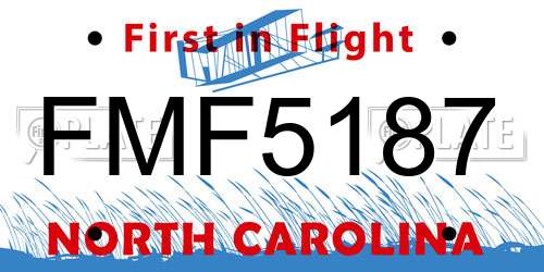 FMF5187 North Carolina License Plate