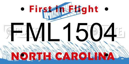 FML1504 North Carolina License Plate