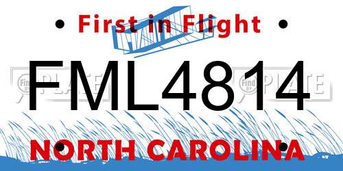 FML4814 North Carolina License Plate