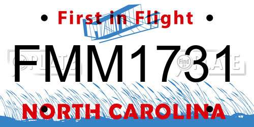 FMM1731 North Carolina License Plate