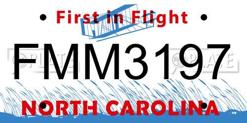 FMM3197 North Carolina License Plate