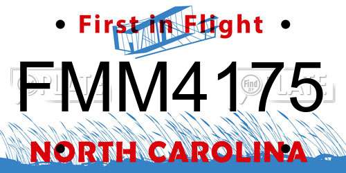 FMM4175 North Carolina License Plate