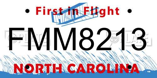 FMM8213 North Carolina License Plate