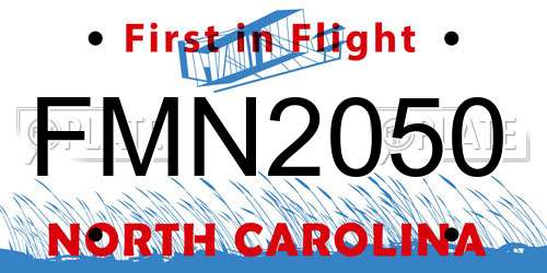 FMN2050 North Carolina License Plate