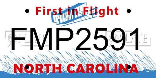 FMP2591 North Carolina License Plate