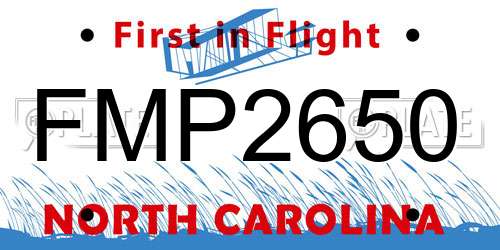 FMP2650 North Carolina License Plate