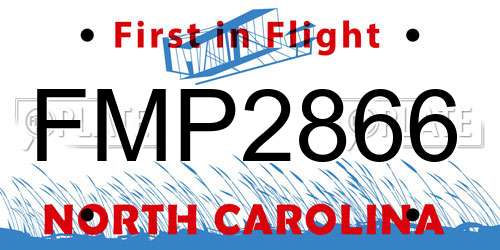FMP2866 North Carolina License Plate