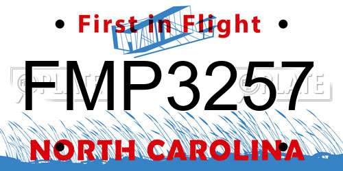 FMP3257 North Carolina License Plate