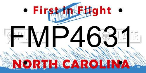 FMP4631 North Carolina License Plate