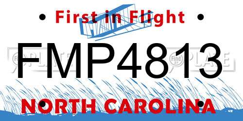 FMP4813 North Carolina License Plate