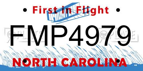 FMP4979 North Carolina License Plate