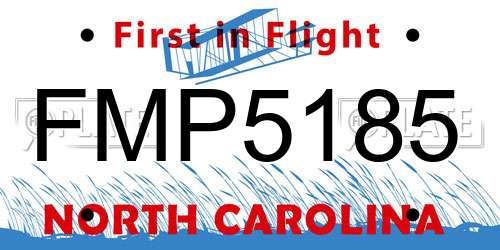FMP5185 North Carolina License Plate