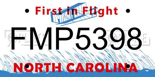 FMP5398 North Carolina License Plate
