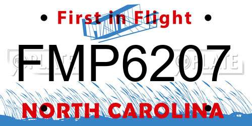 FMP6207 North Carolina License Plate