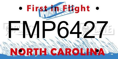 FMP6427 North Carolina License Plate