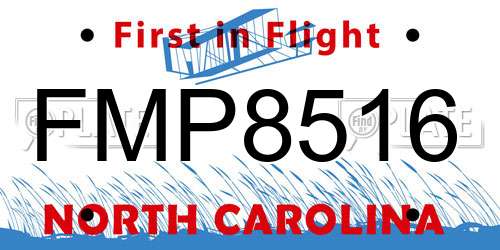 FMP8516 North Carolina License Plate