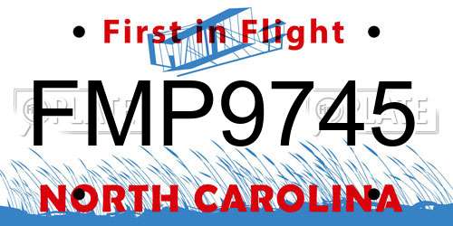 FMP9745 North Carolina License Plate