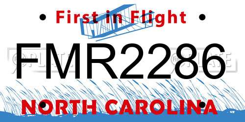 FMR2286 North Carolina License Plate