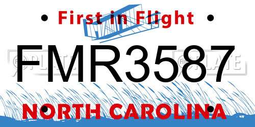 FMR3587 North Carolina License Plate