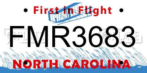 FMR3683 North Carolina License Plate