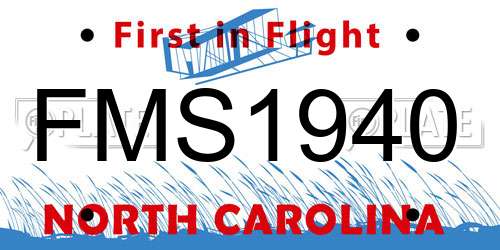 FMS1940 North Carolina License Plate