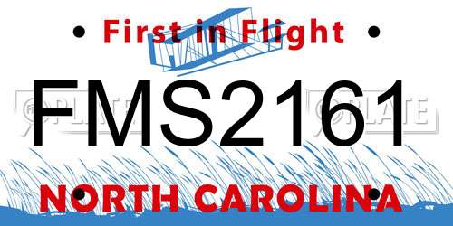 FMS2161 North Carolina License Plate